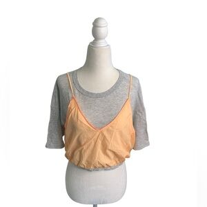 FP Movement by Free People Double Layer Short Sleeve Shirt sz S